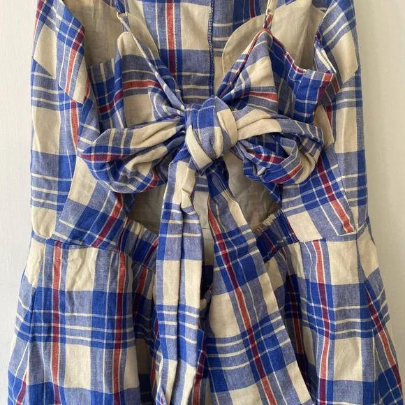 NWT GAP Blue and Cream Plaid Dress - Picture 3 of 5
